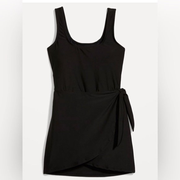 NWOT Old Navy Wrap-Front Swim Black dress Size 3X - Picture 5 of 9